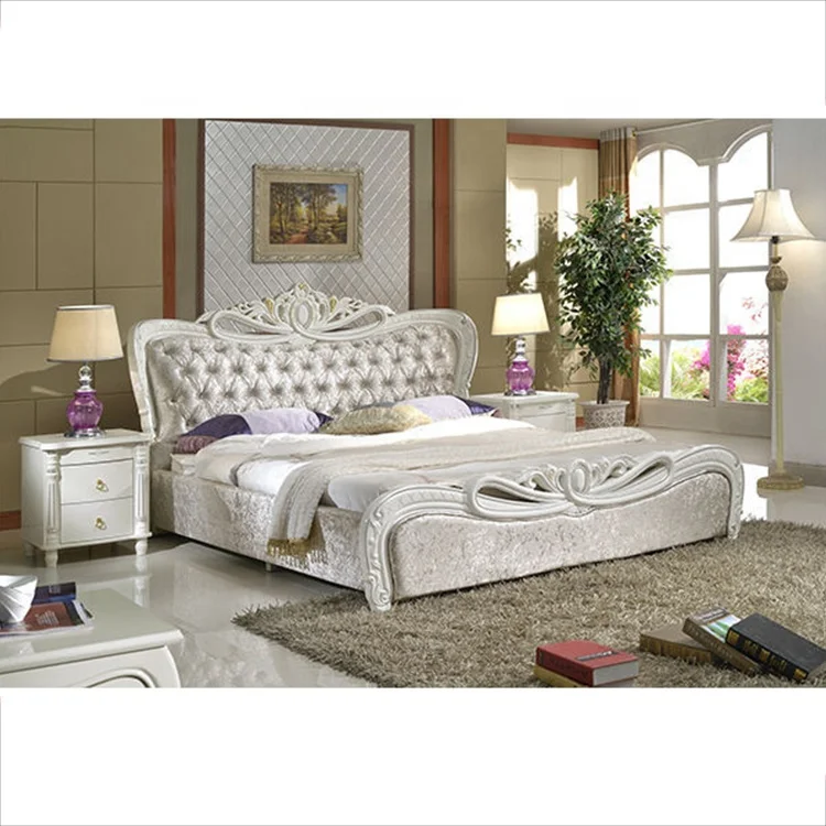 European Style Furniture luxury Bedroom Set white solid wood bed