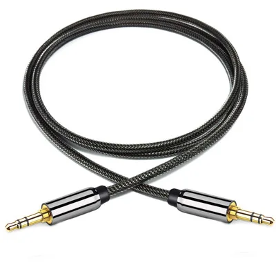 0.5m/1m/1.5m/2m Nylon Woven Braid PVC AUX Audio Line Car Line 3.5mm Metal Head Line Cable