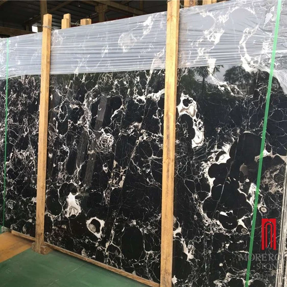 
Black rose marble with white veins slab price 