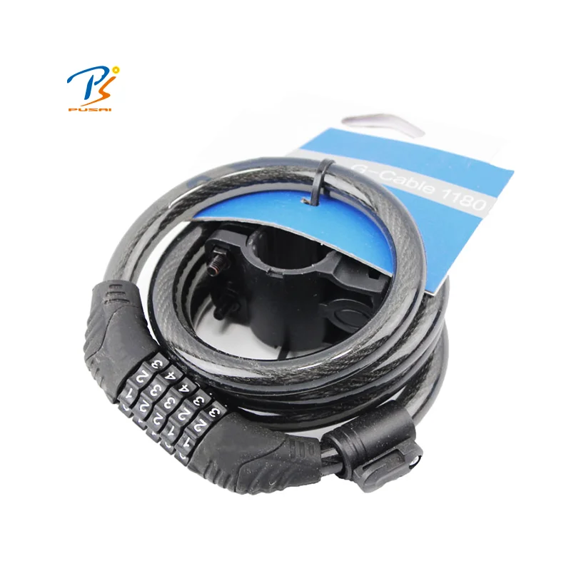 bulk sale durable 4 digital bicycle cable lock with bracket