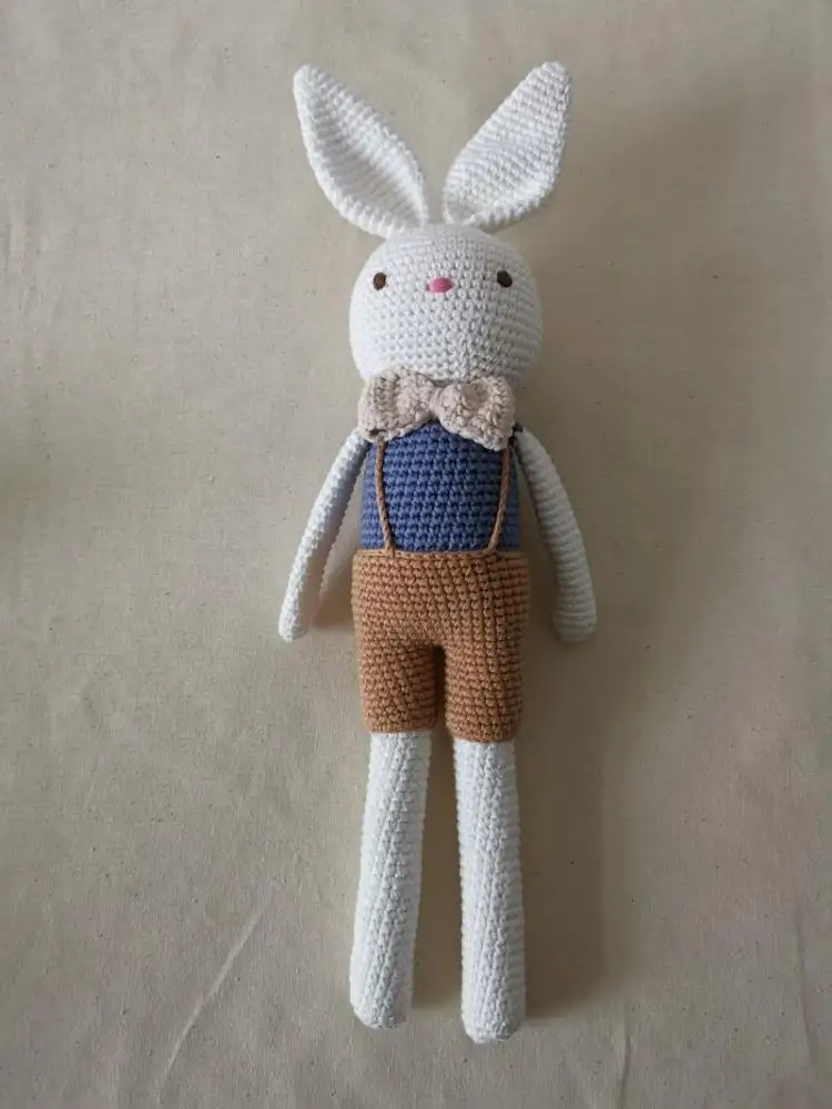 2019 Amazon Top Seller High Quality 100% Handmade Baby Crochet Bunny Stuffed Amigurumi Toys HB-004