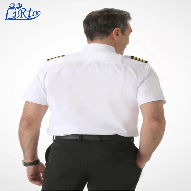 High Quality Latest design pilot uniform shirts custom blank t-shirt for airport people