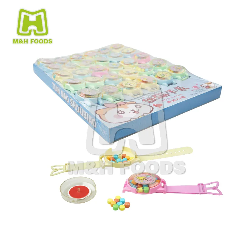 Cute Cartoon Cat Watch Toys with Sweet Hard Pressed Candy for Kid