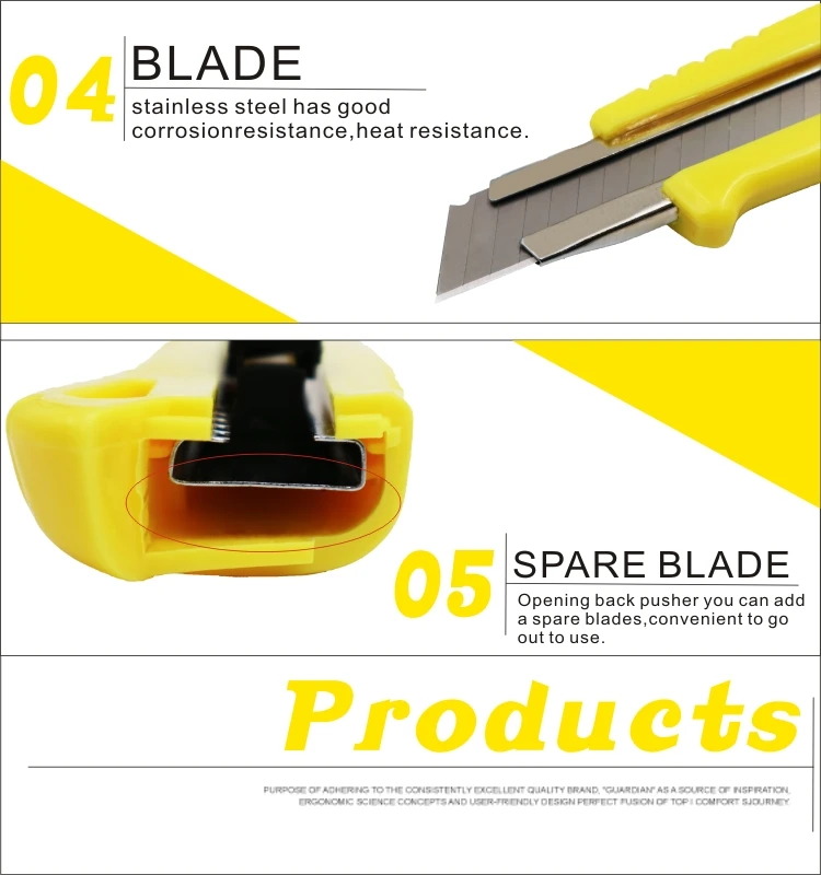 
Daily Life Use Snap Off Utility Knife Box Cutter With Blade 
