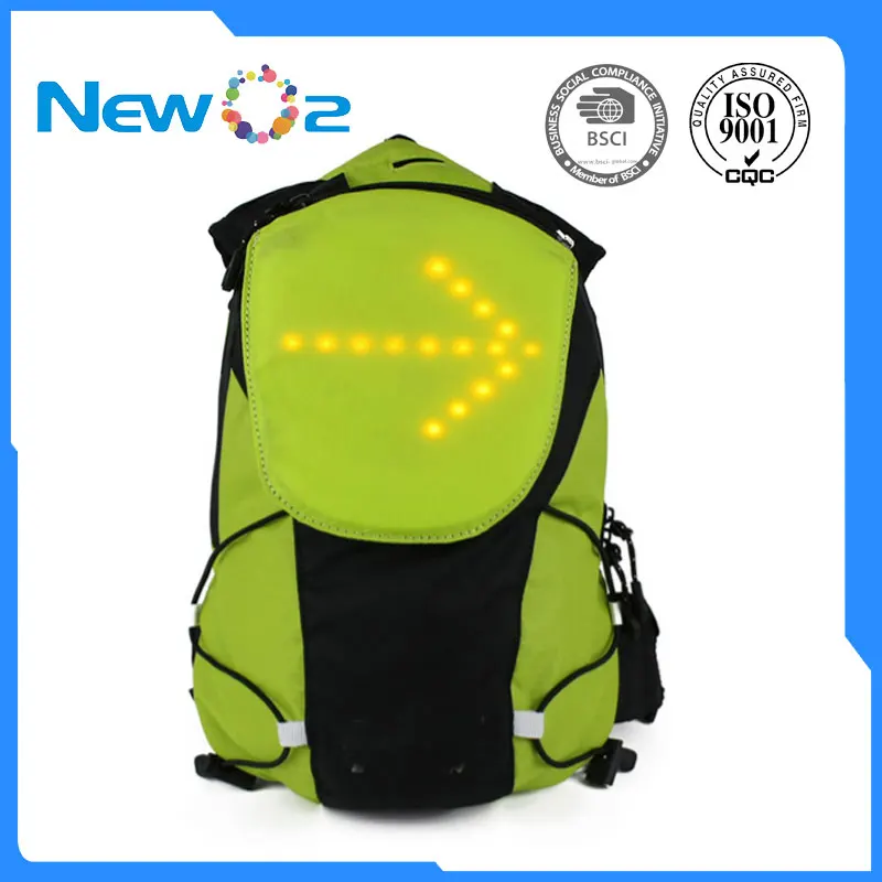 Factory direct sale LED turn signal light bike cycling backpack for outdoor night sports
