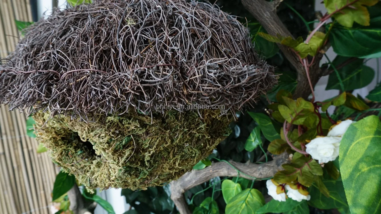 Wholesale Natural Handmade Moss Rattan Hanging Bird House Cage Hut Nest For Wild Bird Resting Place Roosting Pocket Outside