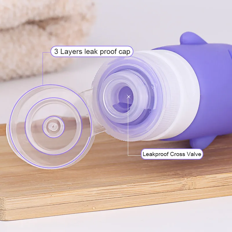 Wholesale Cute and Small Container Squeezable Silicone Travel Bottle
