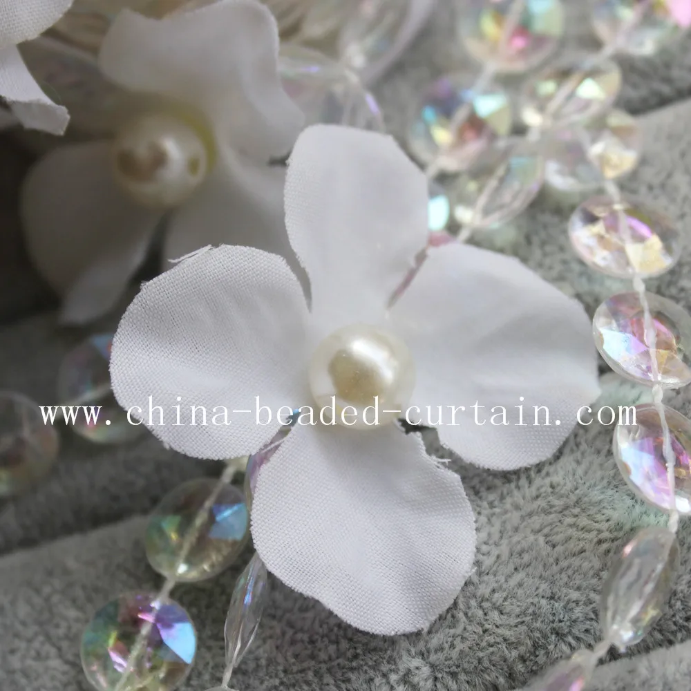 5 М/РУЛОН Декоративные Ткани Цветок Свободные AB Цвета Акриловые Перл Бисера Гирлянда Искусственный Свадебный Венок в Рулон