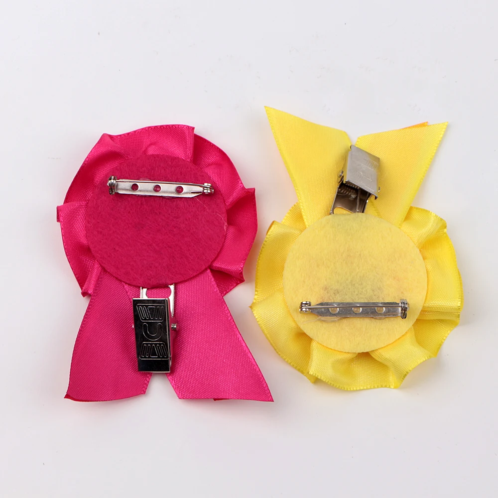 Custom Solid Color Printed Satin Rosette Award Ribbon for Medals