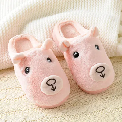 2018 зима новый стиль мультфильм Медведь домашние теплые Нескользящие Детские Тапочки