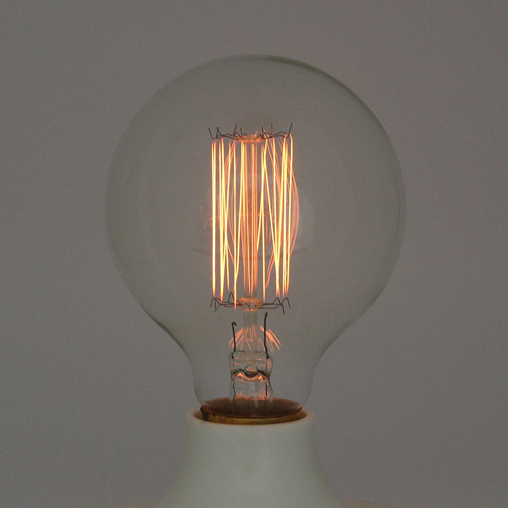 G80 E26 clear incandescent carbon filament vintage wall lamp bulb