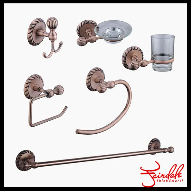 медный цвет античный сплав цинка 6 часть набор для ванной комнаты