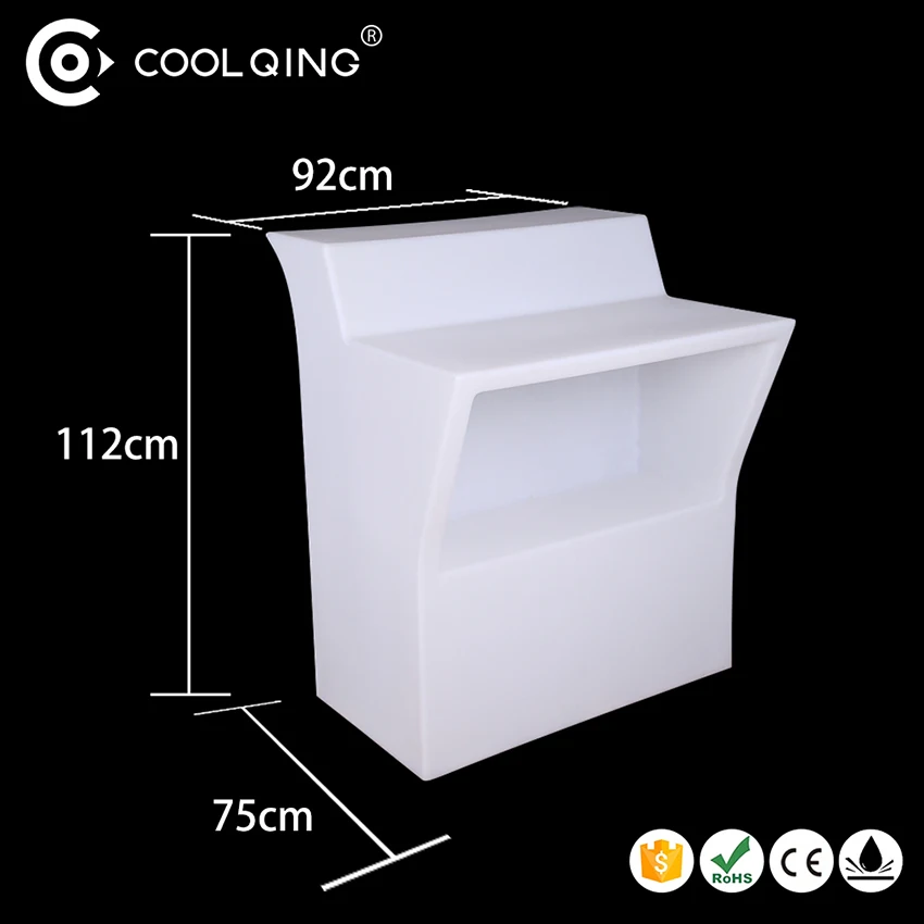 Glowing waterproof modern led furniture PE plastic table led bar counter