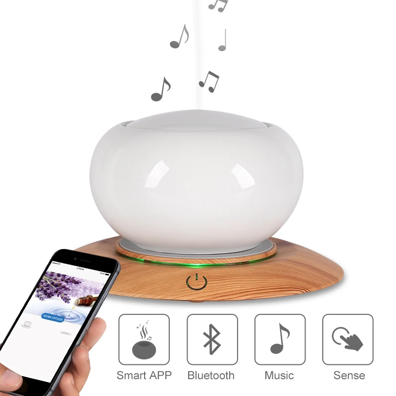 Air Perfume Scented Remote Controlled Ultrasonic Wholesale Music Essential Oil Humidifier Aroma Diffuser Ceramic With Remote