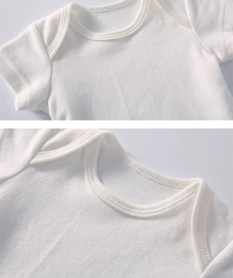 Cheap wholesale white plain baby bodysuit organic cotton newborn infant simple romper