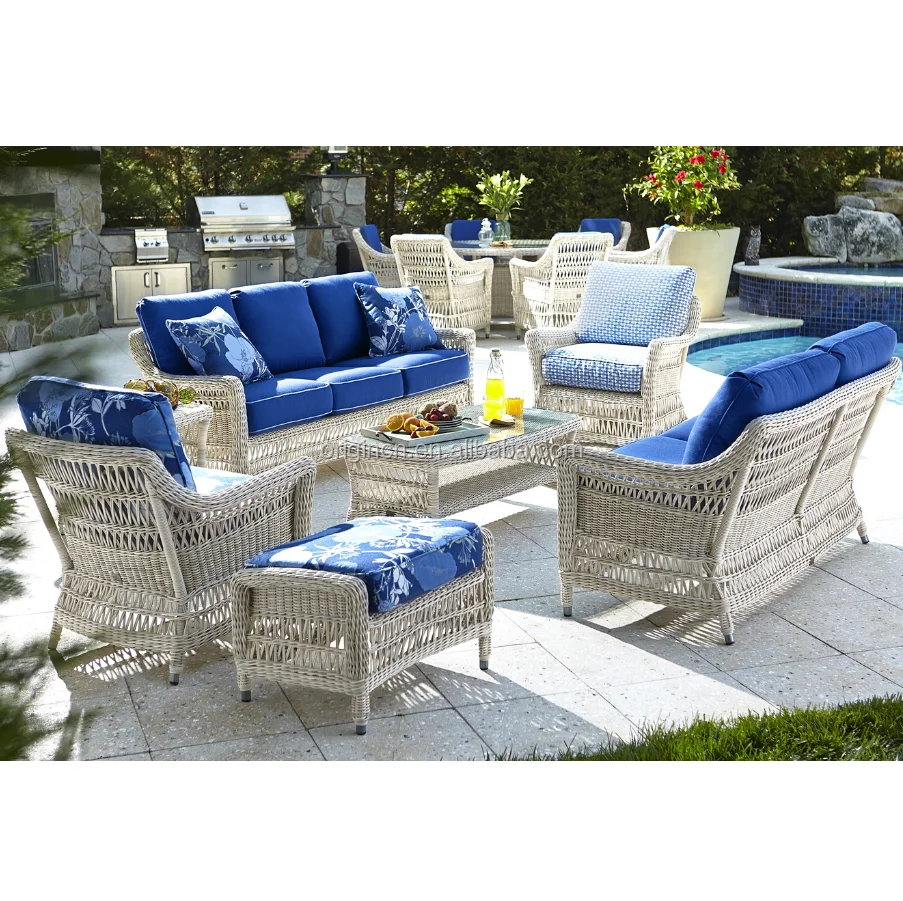 Old Fashioned Exotic Designed  Style Outdoor Garden Furniture Entertaining Wicker Sofas