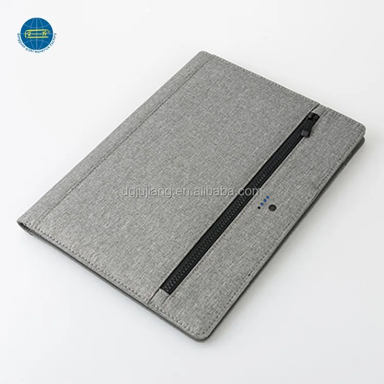 
Leather Organizer Zipped Portfolio Conference Folder Executive Padfolio Business Compendium Folders With Power Bank 