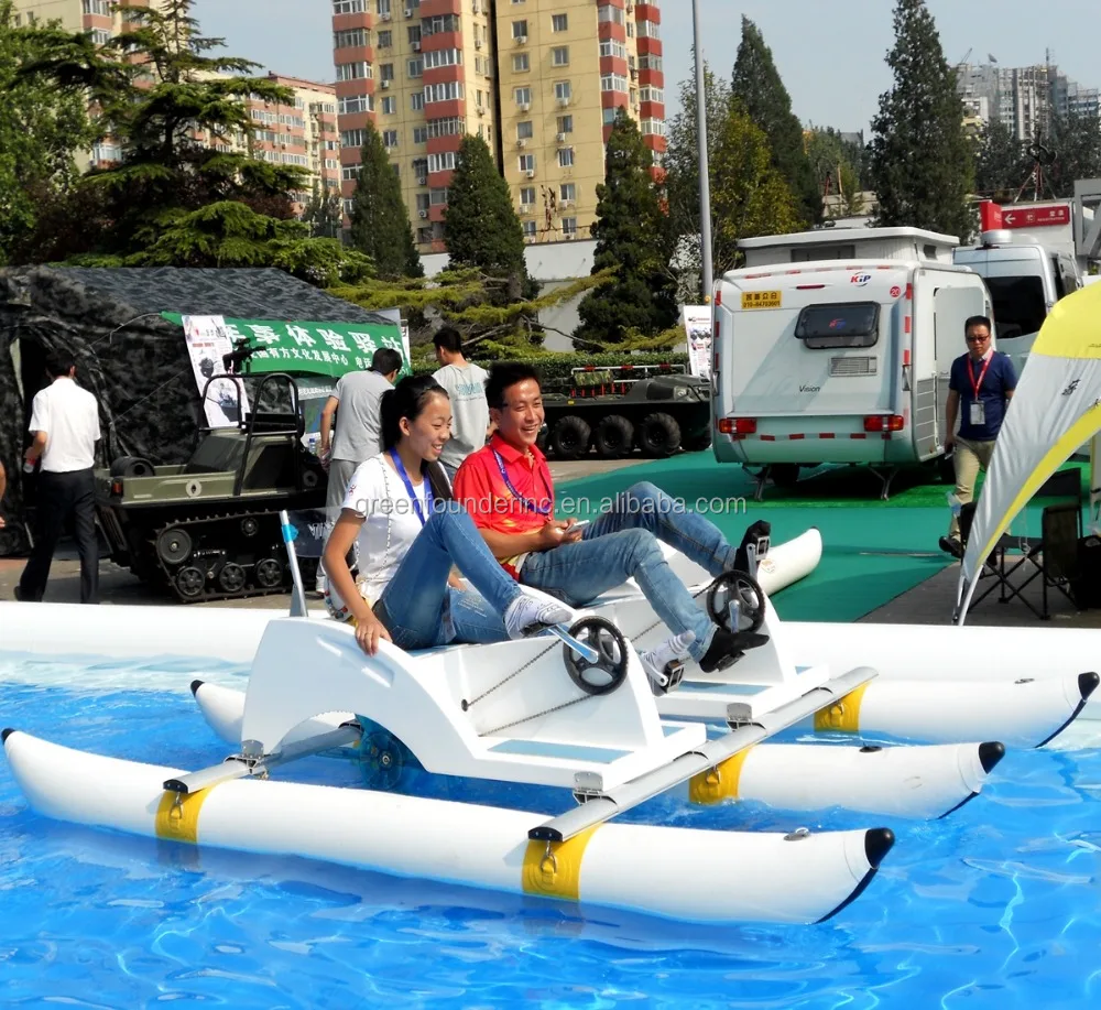 Fiberglass Seat Two Riders Pedal Boat Sea Bikes Fishing Pedal Boat for sale