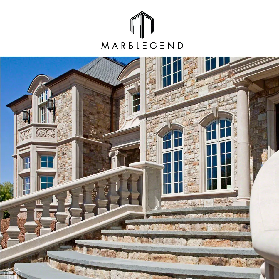 Роскошные каменные изогнутые перила для крыльца