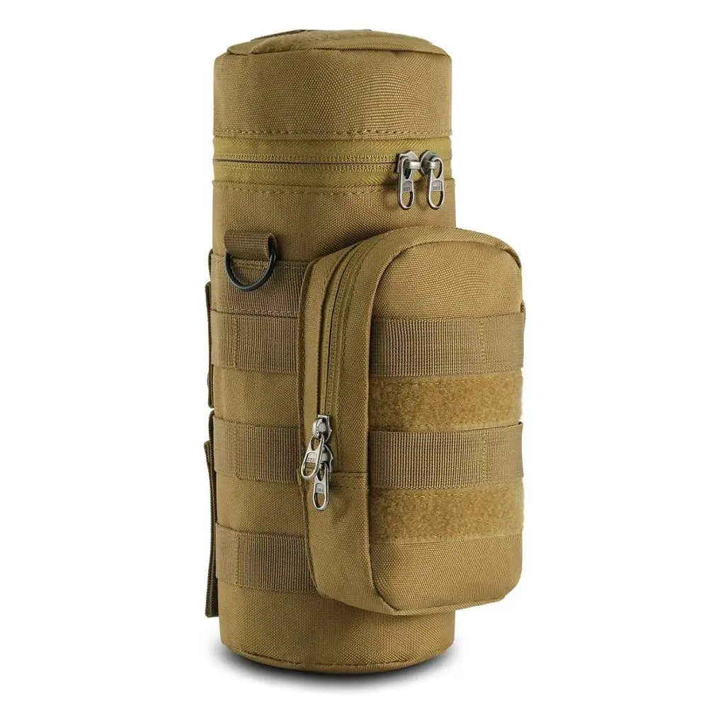 Tactical Molle Water Bottle Pouch H2O Hydration Carrier with Accessory Pouch