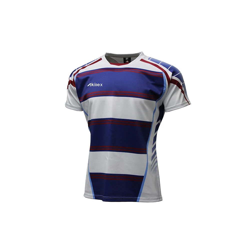 Custom new style top high quality sublimated rugby jersey set with no MOQ