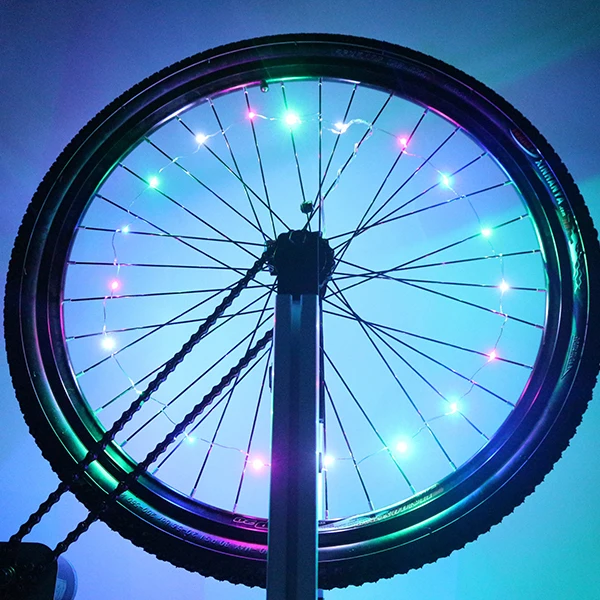 Multi Color Cycle Bike Light Led Flashing Bicycle Wheel Lights 3*AA Battery