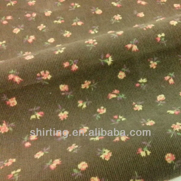
100% cotton corduroy small rose print fabric 21W 