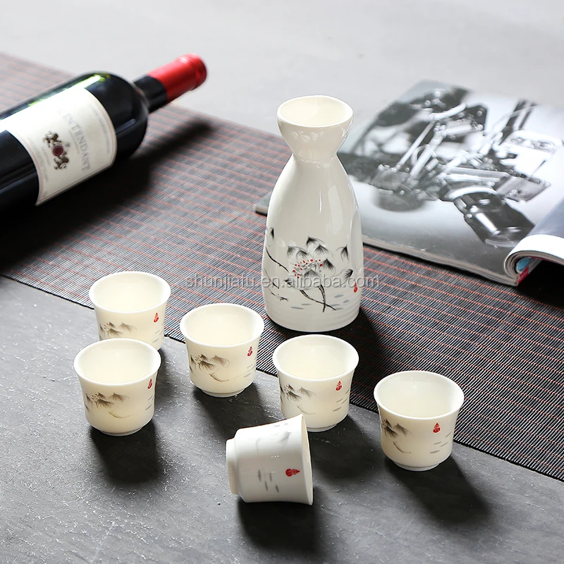 Traditional Ceramic Sake Bottle With Cups Ceramic sake sets