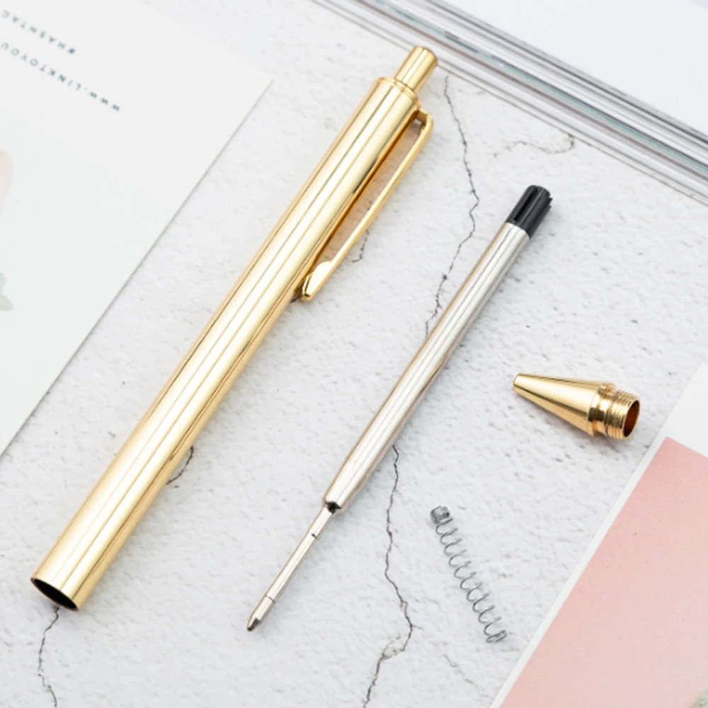 
new Best quality beautiful wonderful glossy silver rose gold plated luxury ballpoint press click metal pen for business gift 