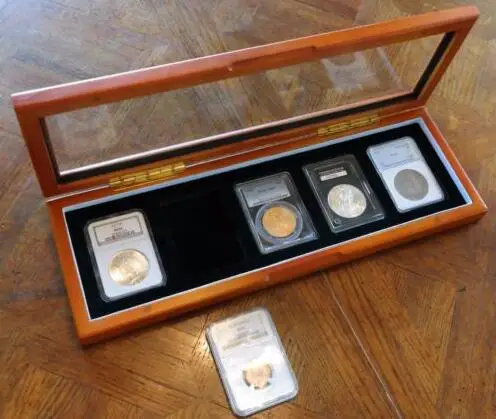 2 3 4 5 6 шт. китайский завод памятная деревянная коробка для монет с деревянным основанием