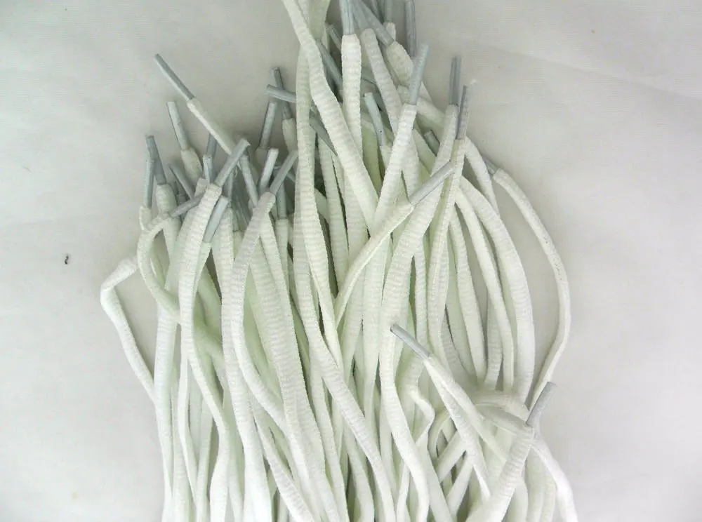 Ecofriendly recycled shoe lace tips polyester colorful company promotion heat transfer aglets shoe lace