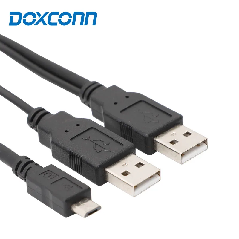 Кабель-разветвитель micro USB2.0 Y 1 micro usb 2 type-A папа 2 в 1 кабель для зарядки и передачи данных для мобильного жесткого диска