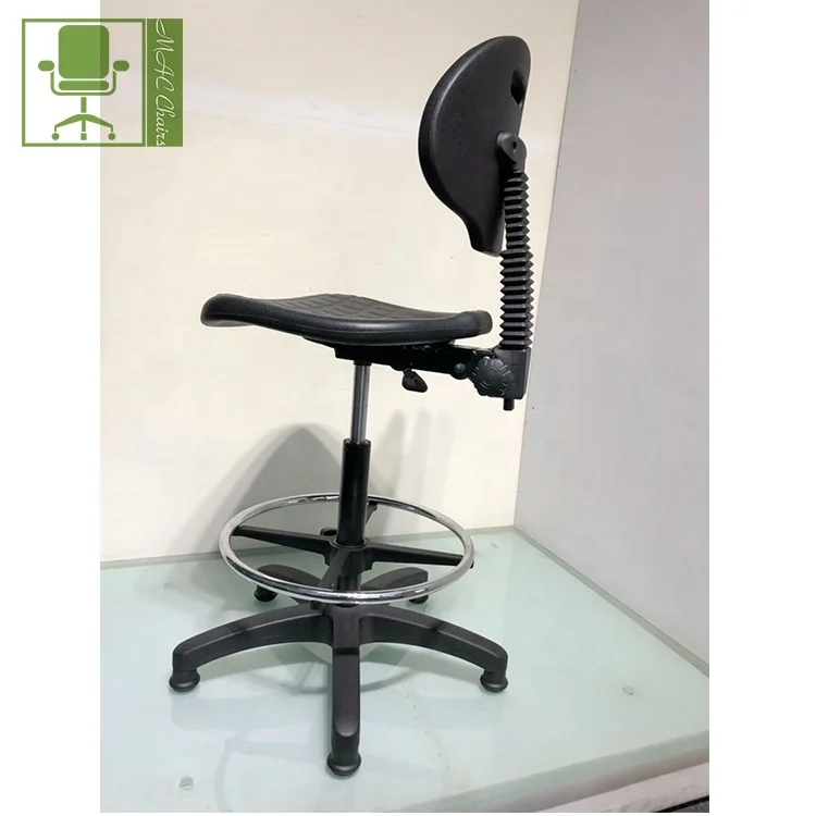 Black PU stool lab furniture swivel laboratory stool ever pretty  chair plastic moulded workstation operator chair