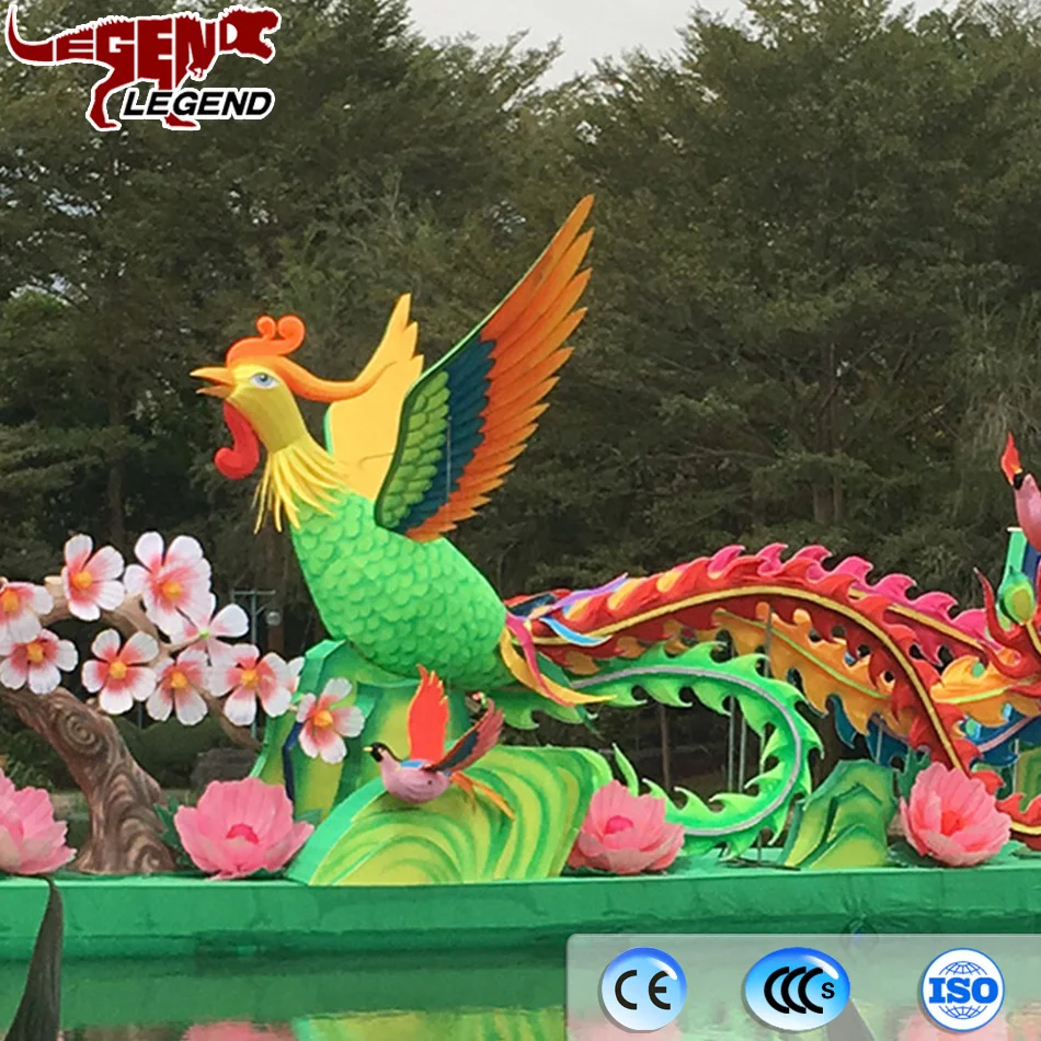 Amusement park decoration beautiful phenix lantern for sale