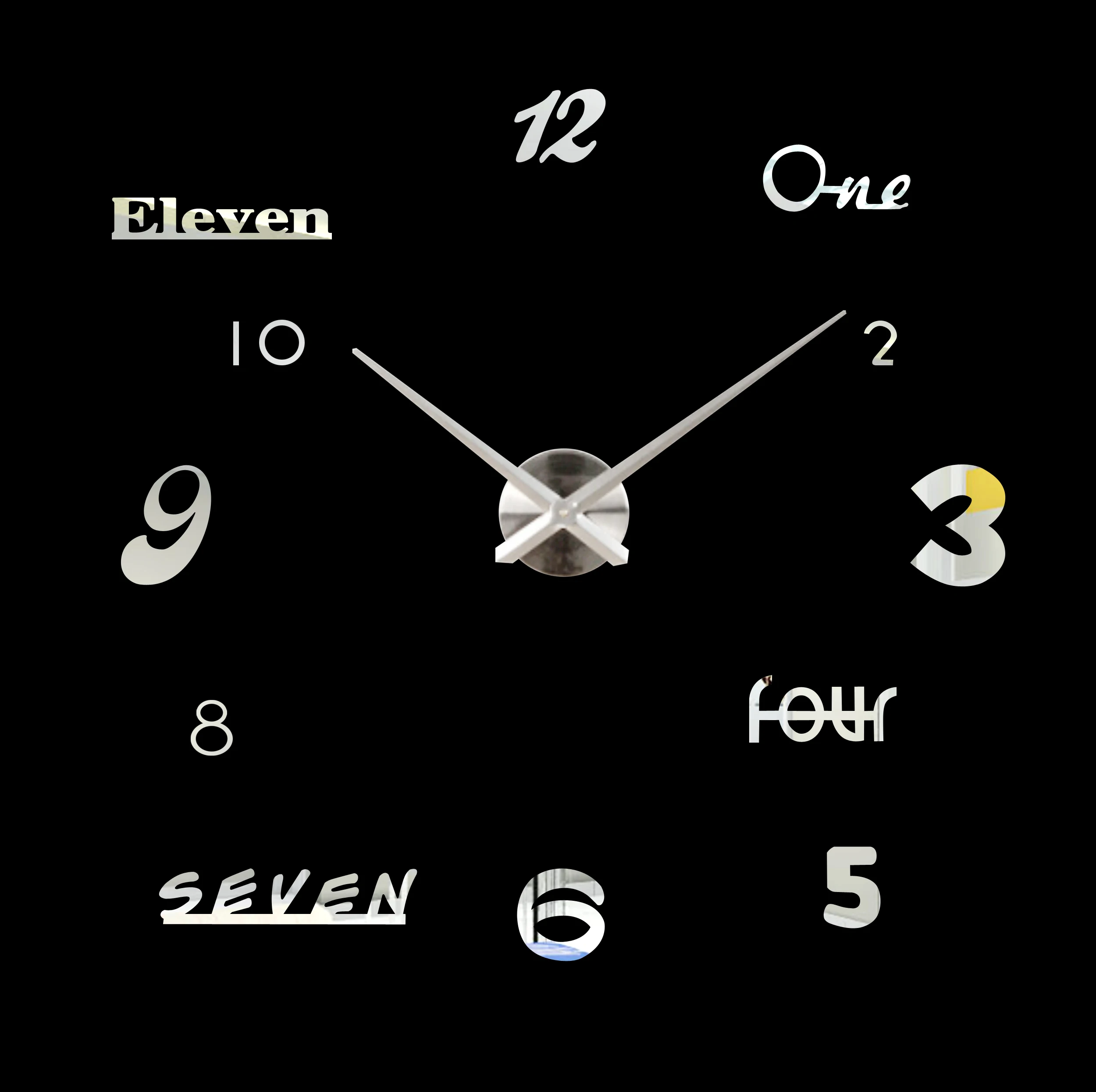 DIY большой современный стиль дома декоративные 3D настенные часы зеркальные наклейки часы