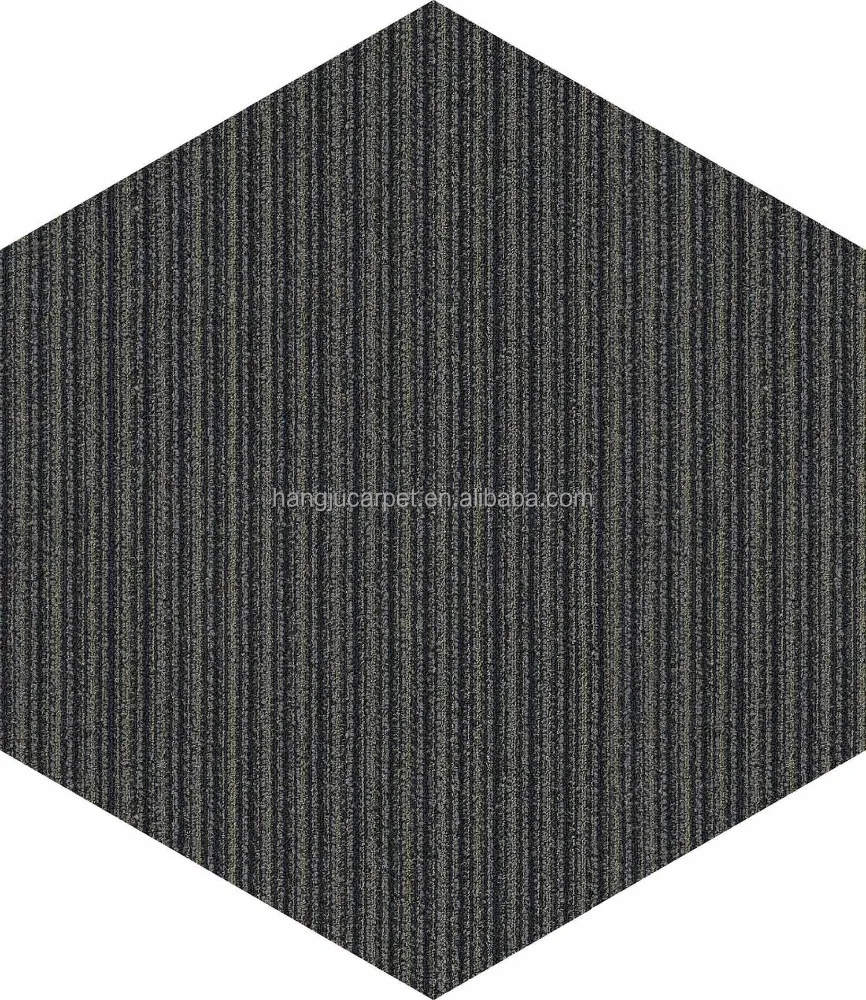 
Heavy Commercial Mulit Level Loop Pile Hexagon Carpet Tiles HUANG A05 