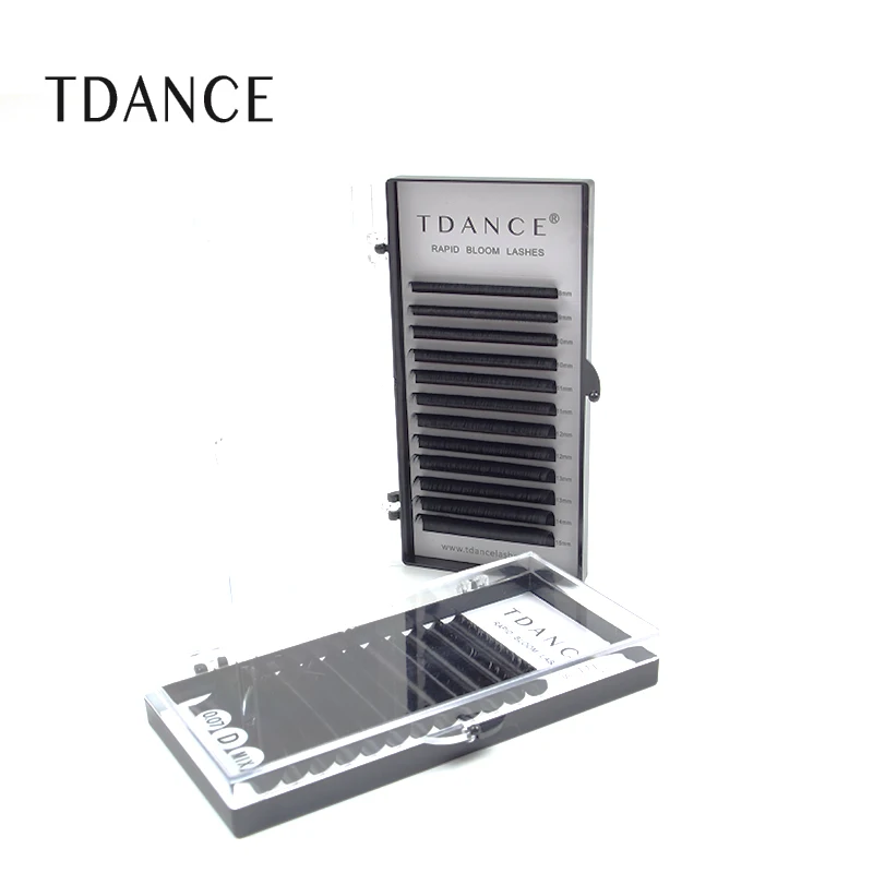 Custom Package Lash Silk Mink Blooming Eyelashextensions Easy Fan Lashes Easy Fans Eyelash Extension Best Korean PBT Fiber 1tray