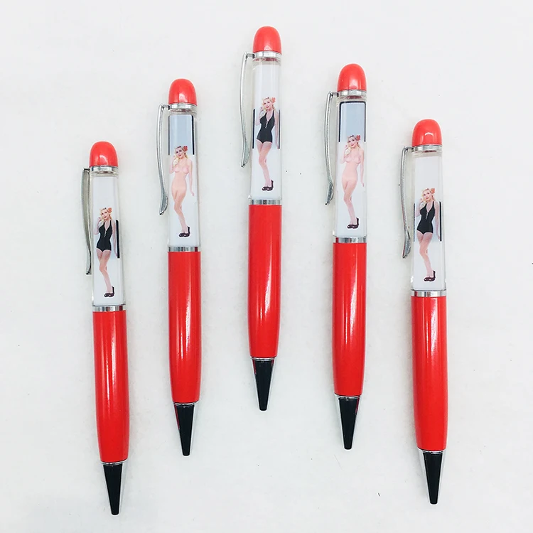 
Cheap Promotional Adult Fancy Stripper Sexy Pen Custom 3D liquid PVC Floating Ballpoint pen naked lady woman Pens 