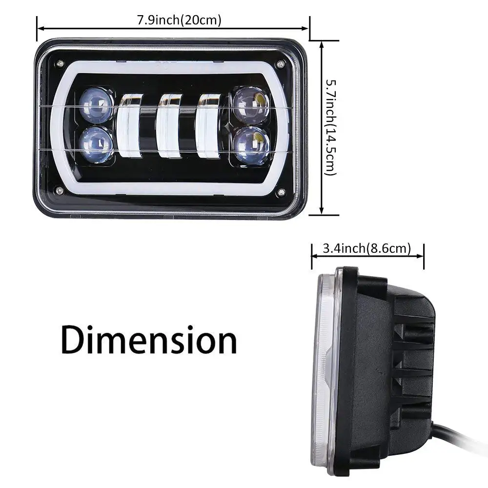2020 Hot Sale DRL Square Car Led Headlight with Turning Light Universal