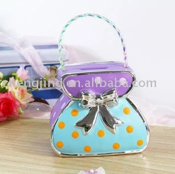 
Wholesale promotional piggy bank money box handbag shaped ceramic tin miss piggy 