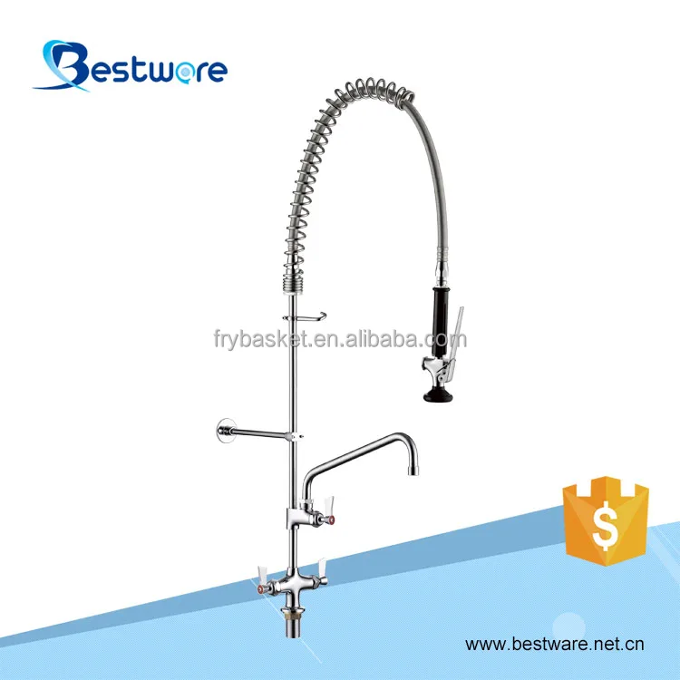 Коммерческий кухонный смеситель из Латунного материала, 6 дюймов, дополнительный блок предварительного ополаскивания для раковины с выдвижным спреем для гостиничного использования