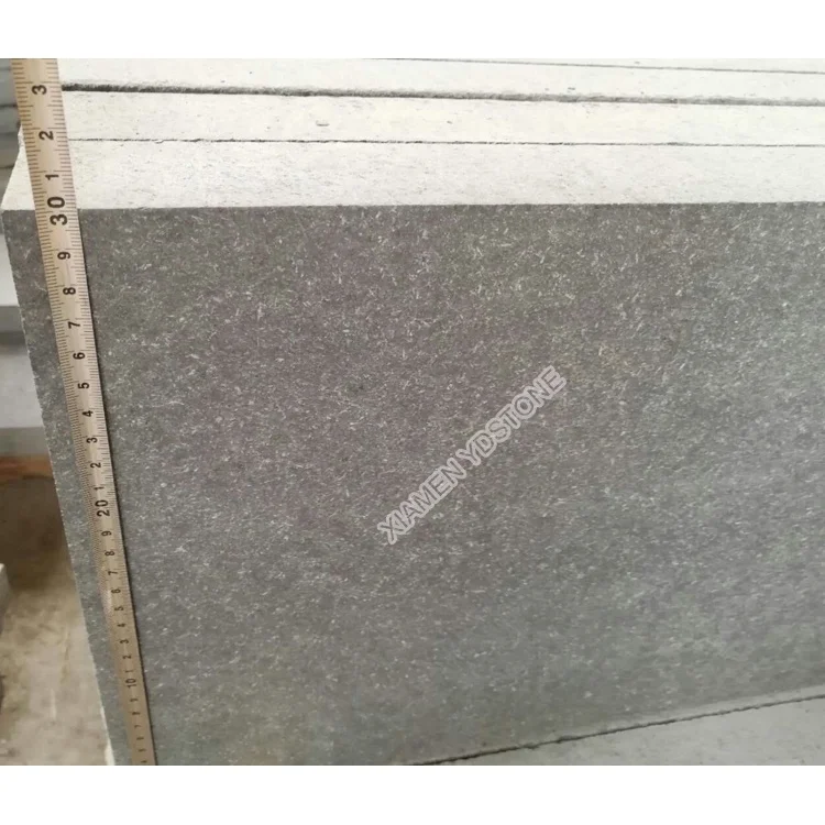 Outdoor Flame Cut Floor Tiles Cobblestone Paver G684 Black Granite