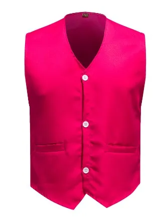 Sleeveless Buttons V Neck Mens Vest Wholesale for Waiter volunteer Supermarket vest overalls