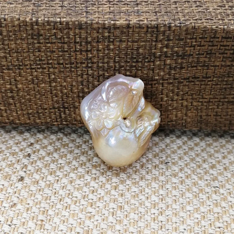 20-25mm handmade carved fireball flower fresh water pearls freeform shaped natural baroque pearl beads