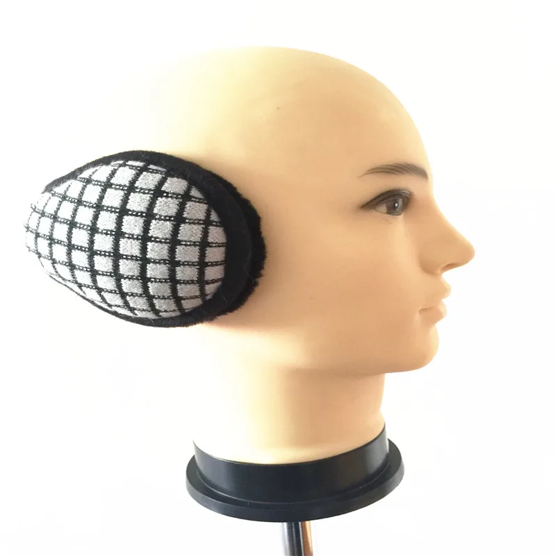 Новое поступление, женские зимние теплые наушники для девочек, теплые наушники в клетку, теплые наушники, повязка на голову