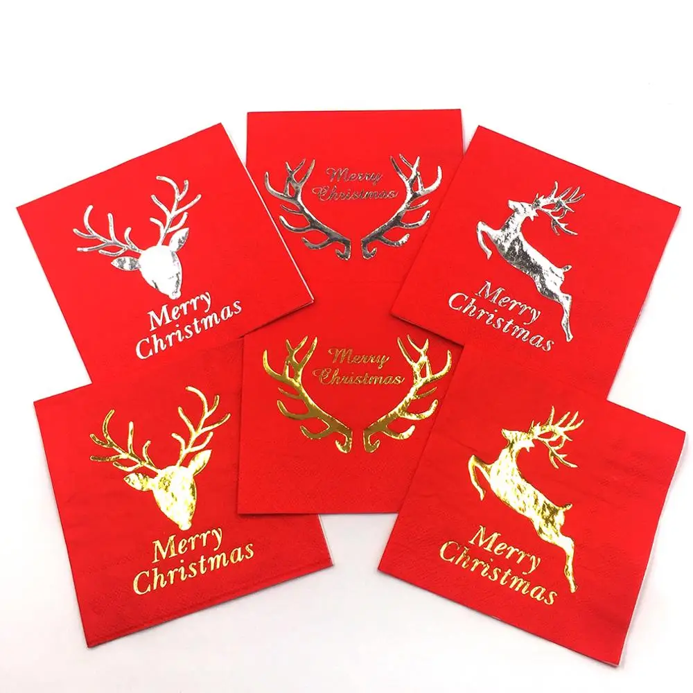 Foil Stamped Napkins With Custom Designs For Cocktail Party