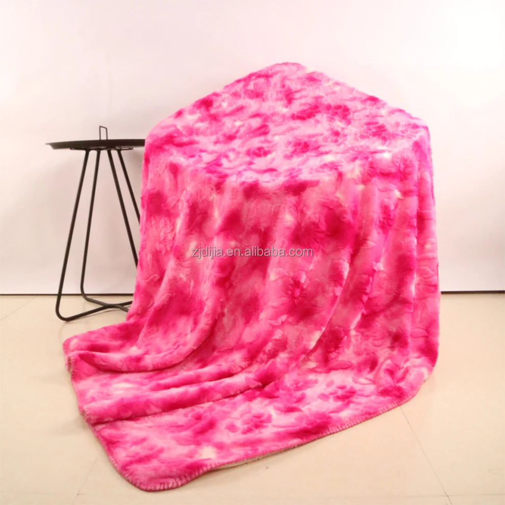 Super Soft Fuzzy Fur Faux Fur With Fluffy Sherpa Powder Pink Microfiber Throw Blanket