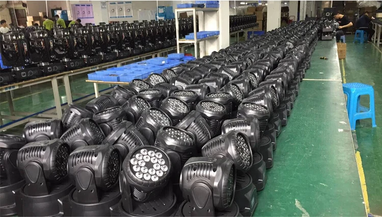 Club Light 18x3w RGB Mixing Color Mini DMX Stage Light LED DJ Wash Moving Head Light for Club KTV Pub Bar