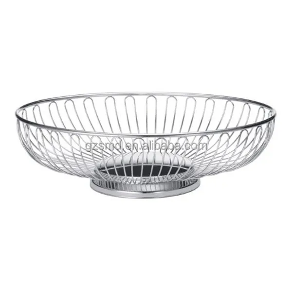 Wholesale Factory Price Oval Shape Metal Bread Basket Fruit bowl Food Storage Baskets For Living Room