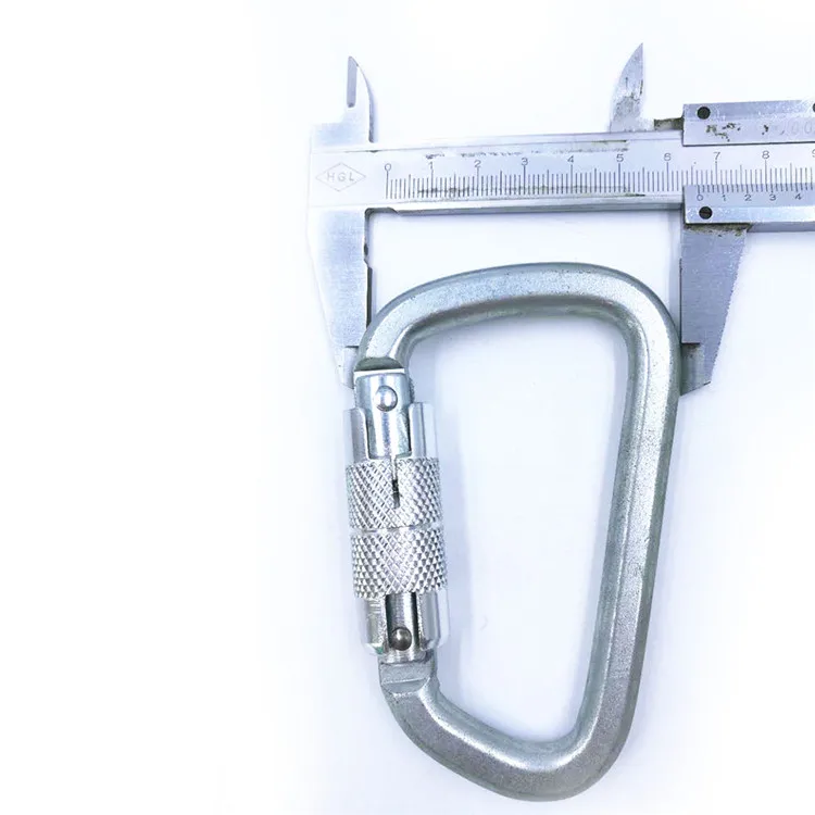 BT-2443 Rigging Hardware D type Carabiner Climbing Steel Harness Snap Hook With Lock